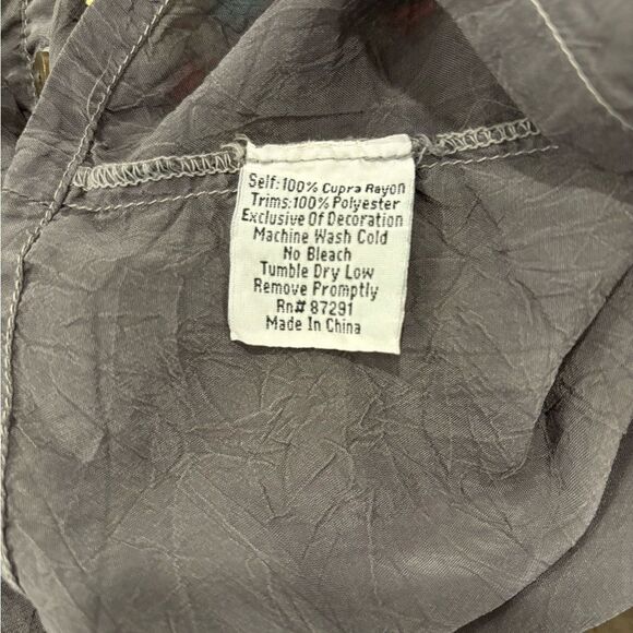 Johnny Was Embroidered Cupra Rayon Grey  Top Tunic XS - Picture 6 of 7